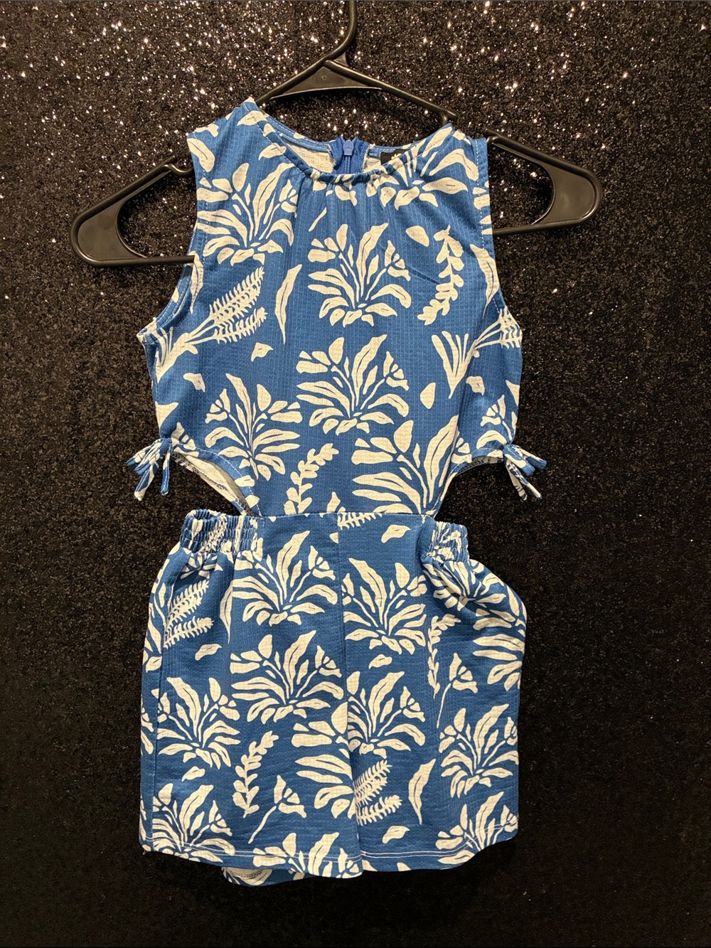 Fashion Nova Blue and White Floral Kids One-Piece